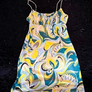 No Comment NY-LA Y2k Vibrant Patterned Spaghetti Strap Dress